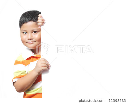 Boy beside a white background 11398283