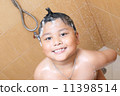 Asian boy taking a bath 11398514