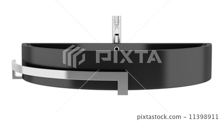 black ceramic bathroom sink isolated on white background 11398911