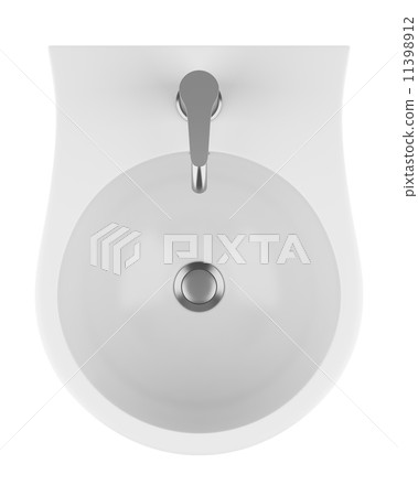 top view of ceramic bidet isolated on white background 11398912