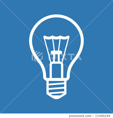 Light Bulb Icon on Blue Background. Vector - Stock Illustration ...