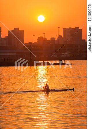 Regatta Rowing Single Skulls Sunrise Silhouetted 11400696
