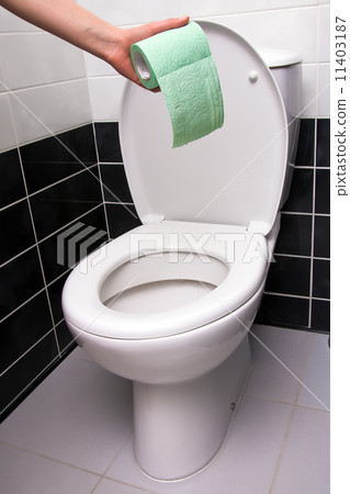 Hand with toilet paper Hand with toilet paper 11403187