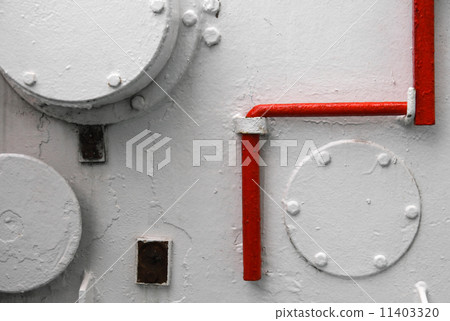 Abstract background with white and red painted technological elements 11403320