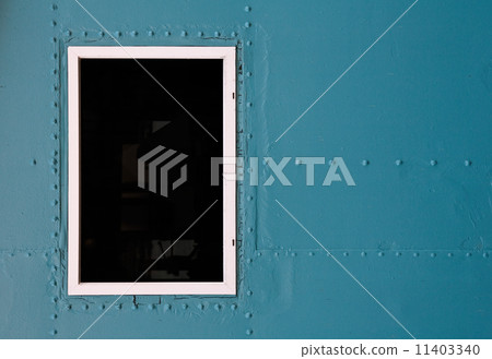 Abstract detailed blue metal wall background texture with window 11403340