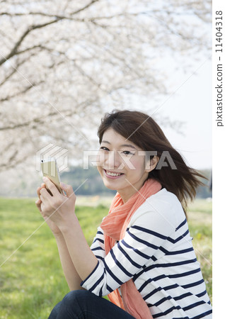 Cherry blossoms and college students Cherry blossoms and college students 11404318
