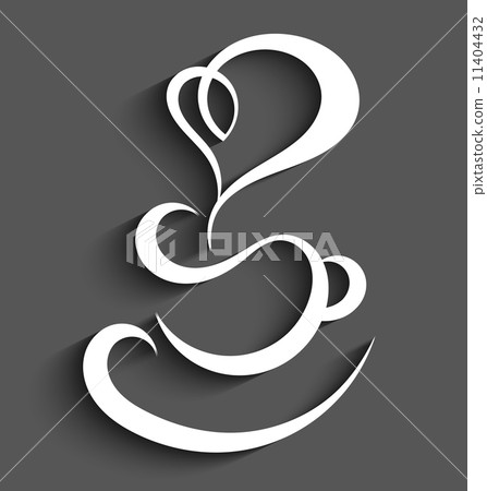 White coffee cup sign with long shadow 11404432