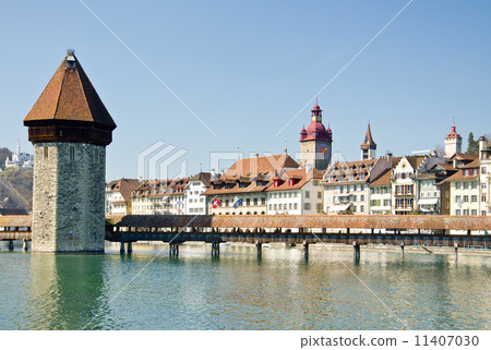 Famous wooden bridge in Lucerne 11407030