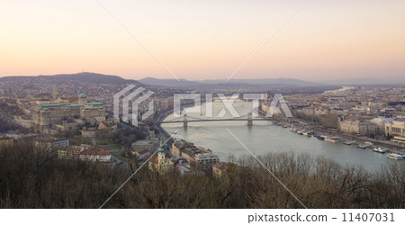 view of Budapest in evening, Hungary 11407031