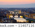 Beautiful sunset over the river Arno in Florence, Italy, 11407116