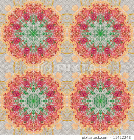 Seamless floral pattern paintings on fabric Seamless floral pattern paintings on fabric 11412248