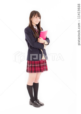 A pretty girls student wearing a fashionable blazer 11413688