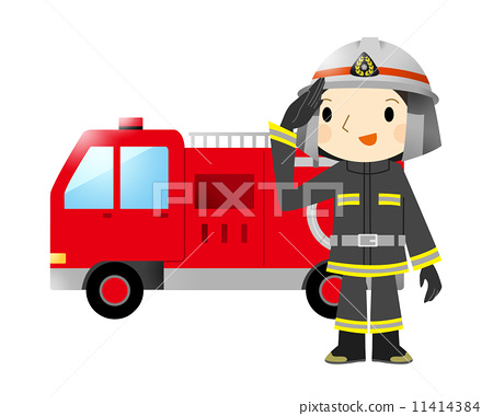 消防車和消防員 插圖素材 圖庫 消防車和消防員 插圖素材 圖庫