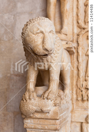 Detail of the Cathedral of St. Lawrence in Trogir, Croatia 11414486