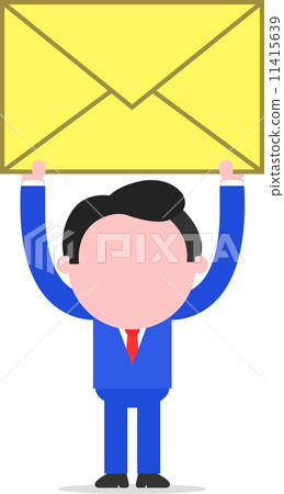 Businessman Raising Mail Envelope - Stock Illustration [11415639] - PIXTA