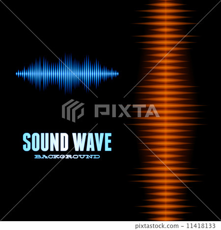 Blue and orange shiny sound waveform background Blue and orange shiny sound waveform background 11418133
