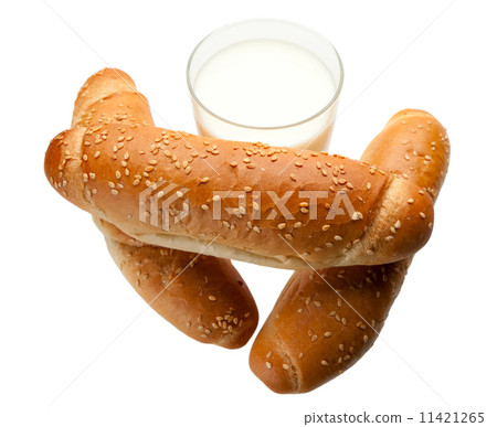 Three fresh loaves and milk 11421265