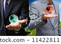 Businessman show his global network concept 11422811