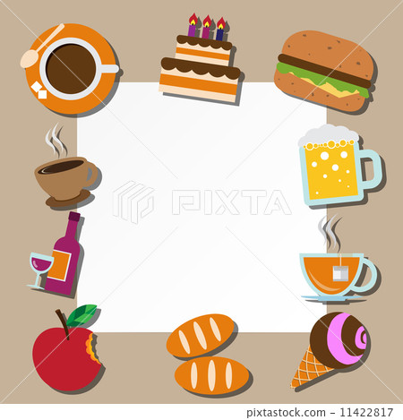 Paper note and food icons set . Paper note and food icons set . 11422817