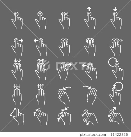 Touch Gestures line icons set - Stock Illustration [11422826] - PIXTA