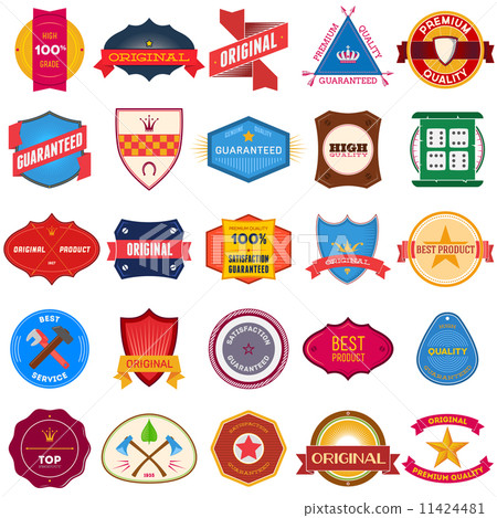 Big set of flat colored vintage labels Big set of flat colored vintage labels 11424481