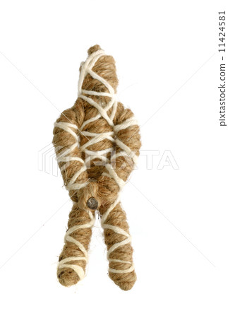 rope voodoo doll on white rope voodoo doll on white 11424581