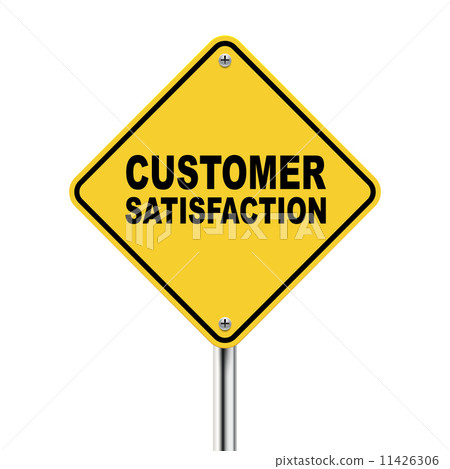 3d illustration of customer satisfaction road sign 11426306