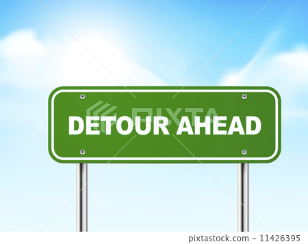 3d detour ahead road sign 3d detour ahead road sign 11426395