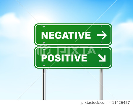 3d road sign with negative and positive 3d road sign with negative and positive 11426427