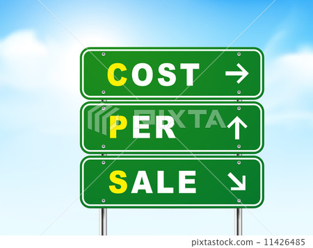3d cost per sale road sign 3d cost per sale road sign 11426485