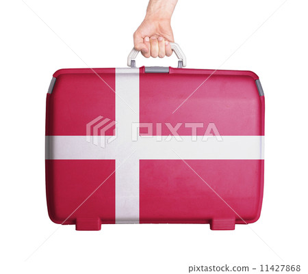 Used plastic suitcase with stains and scratches Used plastic suitcase with stains and scratches 11427868