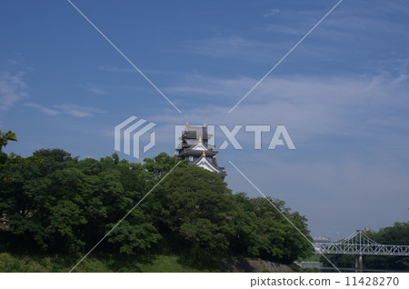 岡山城堡在一個晴天在7月 岡山城堡在一個晴天在7月 11428270