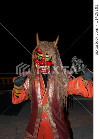 Noboribetsu Onsen Jigokudani Oni Fireworks Handwheel Akaemon Hell伴隨的惡魔有煙花 11429183