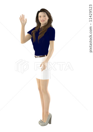 A woman raising her hand 11429523