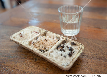 Shot of mezcal and sal de gusano, Traditional mexican drink, Oax 11429635