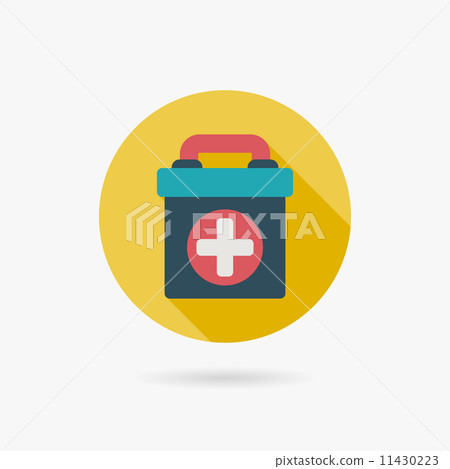 first aid kit , Flat style Icon with long shadows - Stock Illustration ...