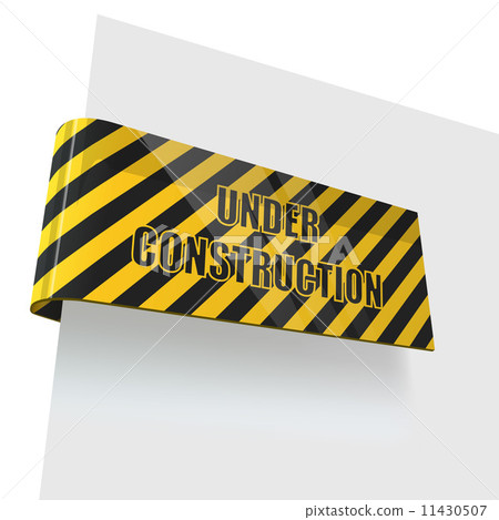 Under construction tag bent round white page. Eps10 file. Under construction tag bent round white page. Eps10 file. 11430507