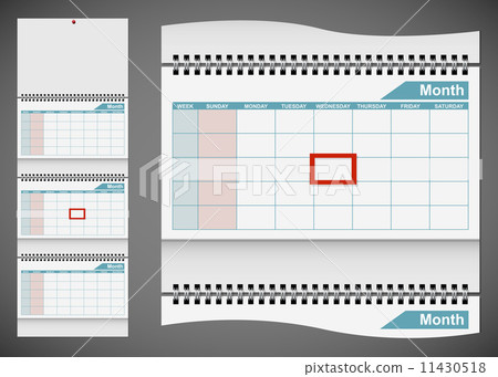 Blank standard wall calendar template isolated on gray backgroun 11430518