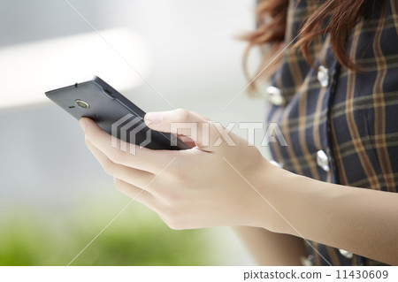 Close-up Of Hand Holding Cellphone Close-up Of Hand Holding Cellphone 11430609
