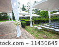wedding marquee with bouquets of roses 11430645