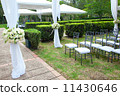 wedding marquee with bouquets of roses 11430646