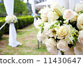 wedding marquee with bouquets of roses 11430647