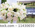 wedding marquee with bouquets of roses 11430650