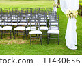wedding marquee with bouquets of roses 11430656