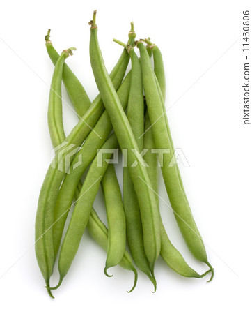 Green beans handful isolated on white background cutout Green beans handful isolated on white background cutout 11430806