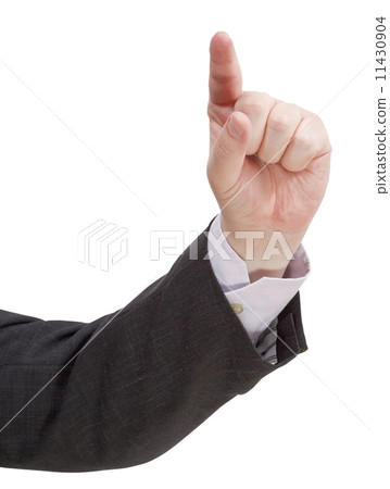 direct view of pressing forefinger - hand gesture 11430904