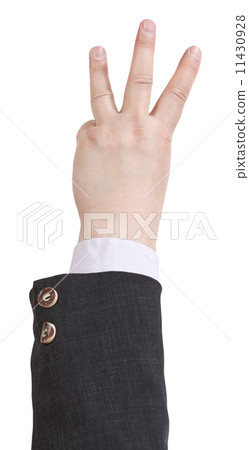 scoring by three fingers - hand gesture 11430928