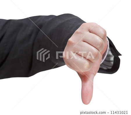 front view of thumbs down sign - hand gesture 11431021