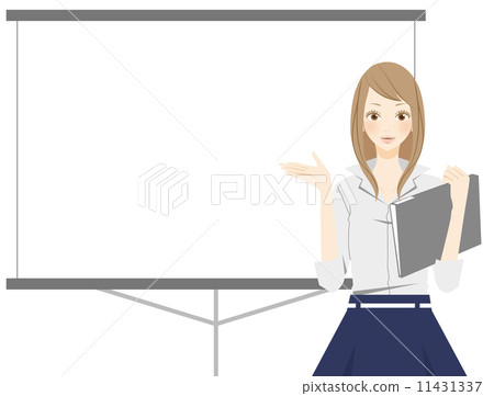 A woman introduced with a projector 11431337