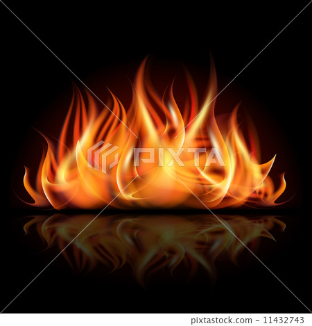 Fire on dark background. 11432743
